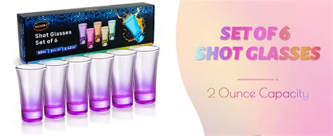 Saiaokj Shot Glasses Set 2 Oz Heavy Base Shot Glasses 6 Pack Tequila Shot Glasses