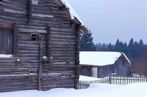 Premium Photo | Wooden houses in the russian countryside / wooden ...