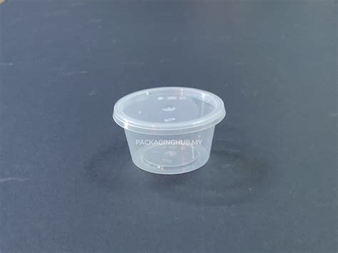 CLEAR DISPOSABLE ROUND FOOD CONTAINER WITH LID TW 4oz PP SAUCE CUP