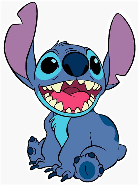 "Stitch Smiling" Sticker for Sale by art-a-la-lo | Redbubble