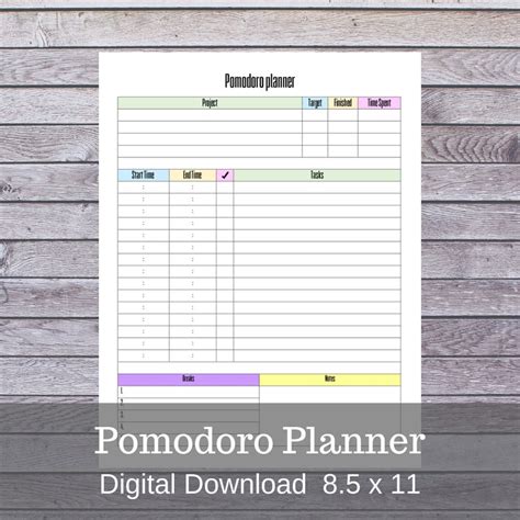 Pomodoro Planner - Etsy