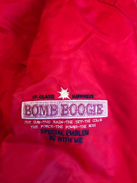 Vintage bomber jacket Bomb Boogie red colorful jacket… - Gem