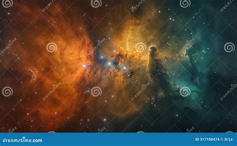 Vibrant Cosmic Clouds Stunning Space Nebula In A Starry Night Sky