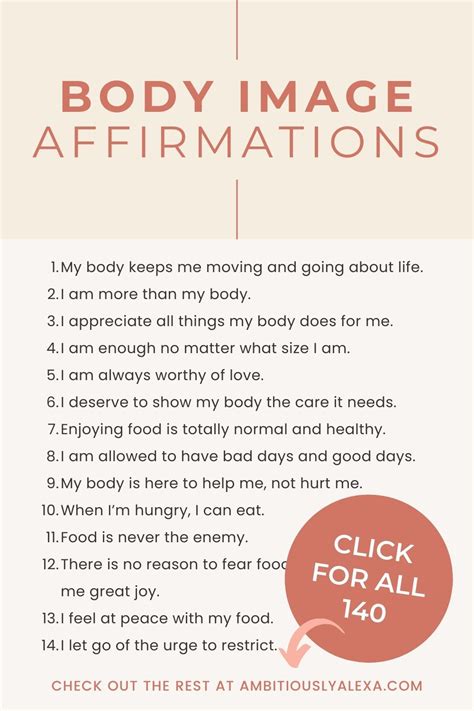 140 Affirmations for Body Image to Achieve Acceptance - Ambitiously Alexa