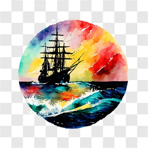 Download Watercolor Painting of Old Sailing Ship PNGs Online - Creative ...