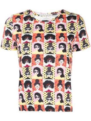 Alice Olivia Stace Face Print Cotton T Shirt