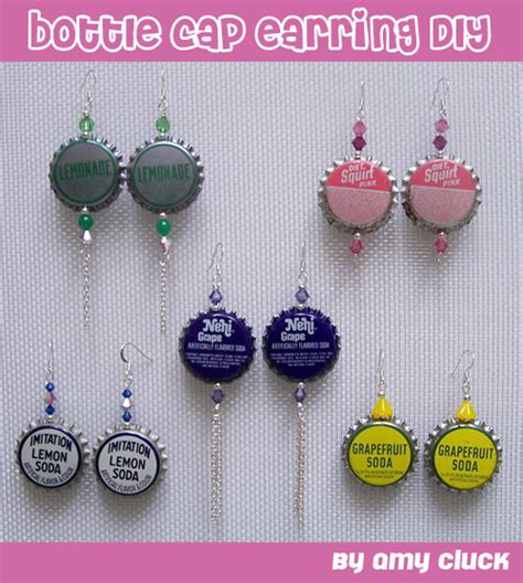 DIY Bottle Cap Earrings - A Beautiful Mess