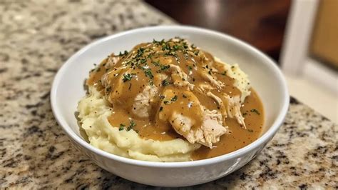 Shredded Chicken Gravy On Mashed Potatoes Recipe Maestro