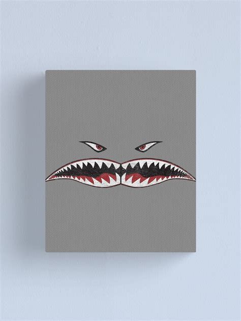 "P-40 WARHAWK Nose Art Shark Mouth Full Frontal" Canvas Print by ...