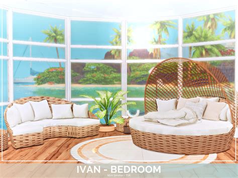 The Sims Resource Ivan Bedroom TSR Only CC Loft Furniture Rattan