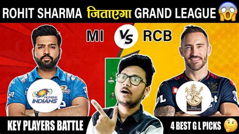 MI Vs RCB Dream11 Team MUMBAI INDIANS Vs ROYAL CHALLENGER BANGALORE