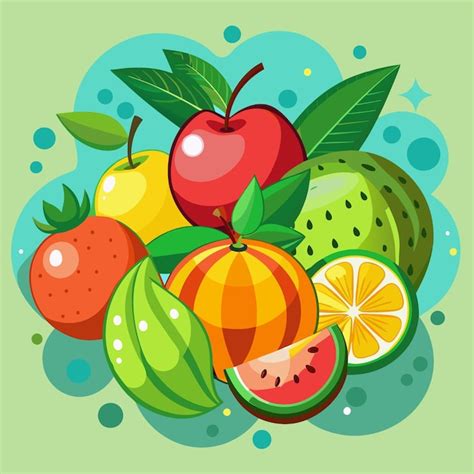 Premium Vector All Mix Fruits Vector Design