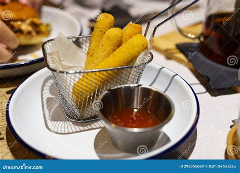 Crispy Cheese Sticks with Dipping Sauce. Stock Image - Image of dinner, lunch: 292956669