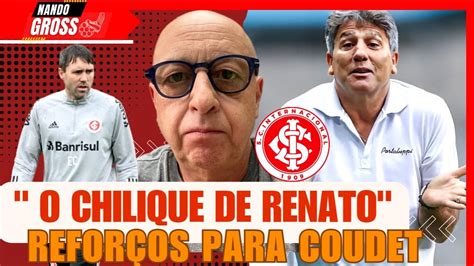 O CHILIQUE DE RENATO COUDET TEM DOIS REFORÇOS PARA HOJE O RETORNO AO