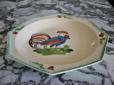 Proantic Assiette Octogonale Faience Fine D Aumale Xix Me Deco