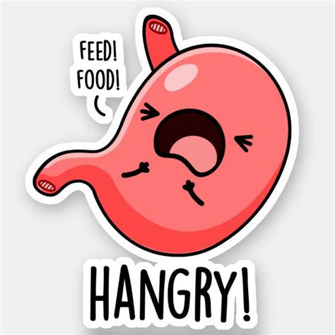 Hangry Funny Hungry Angry Stomach Pun Sticker Zazzle Hangry Humor