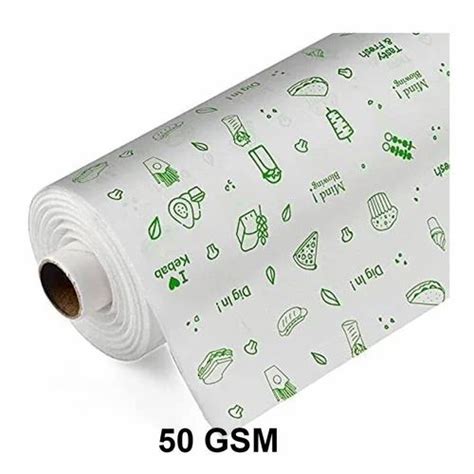 White Gsm Printed Butter Paper For Wrapping Eatables At Rs