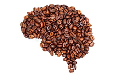 Caffeine Dependencies Human Brain Formed By Roasted Coffee Beans Stock