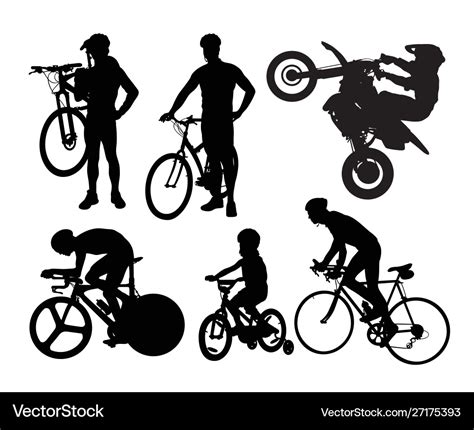 Bike Rider Silhouettes Royalty Free Vector Image