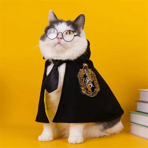 Fantasia Gato Cachorro Capa Para Pet Lufa Lufa Hufflepuff Harry Potter