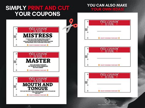 Spicy Sex Coupons For Him Printable Sexy And Naughty Coupons For Gift Foreplay Game For