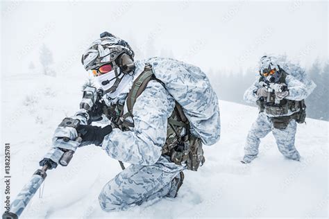 Winter Arctic Mountains Warfare Action In Cold Conditions Pair Of