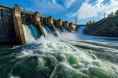 premium photo hydroelectric dam   river  water flowing
