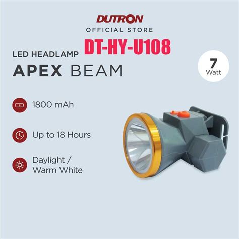 Jual DUTRON HY U108 APEX BEAM Senter Kepala LED 7w Headlamp