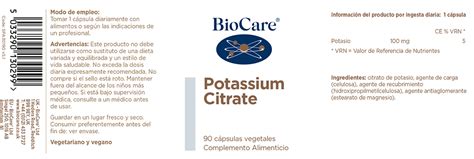 POTASSIUM CITRATE Biocare Y Acacia Profesionales Productos Naturales