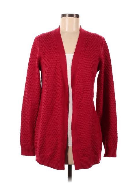 Talbots Outlet Color Block Solid Red Cardigan Size M 43 Off Thredup