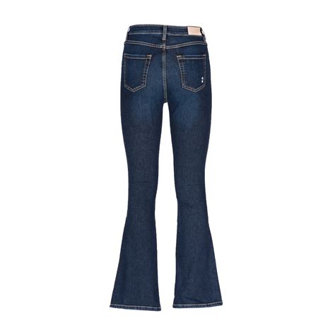 Icon Denim La Heidi High Waist Flare Jeans Woman Dark Denim Mascheroni Store