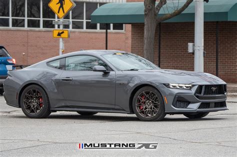 Red And Black Stripes Spied On Carbonized Gray 2024 Mustang Gt Wbronze