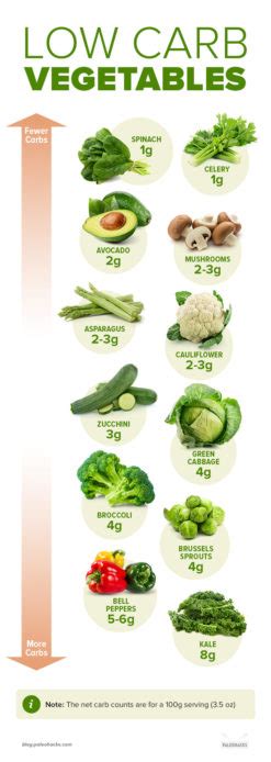 Best Low Carb Vegetables - Visual Guide to the Lowest & Highest Carbs