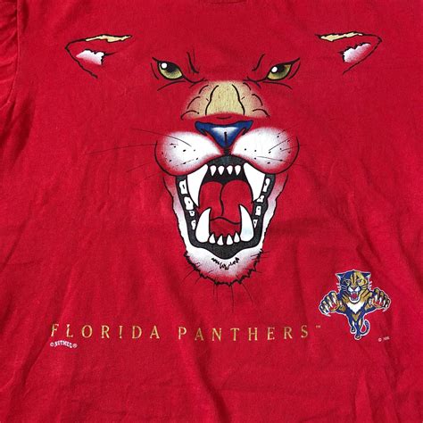 Florida Panthers T Shirt Large Vintage 90s Hockey Etsy