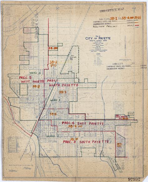 1950 Census Enumeration District Maps Idaho ID Payette County