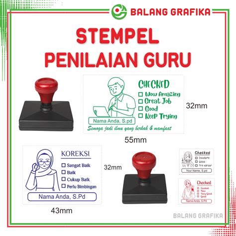 Jual Stempel Nilai Guru Cap Koreksi Stamp Checked Teacher Stampel