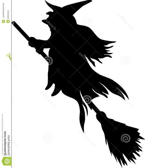 Silhouette Of Witch Flying On Broom at GetDrawings | Free download