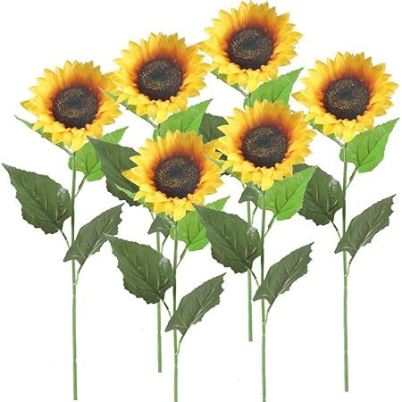 artplants de Tournesol Artificiel Jaune Orange 65cm Ø 13cm Fleur