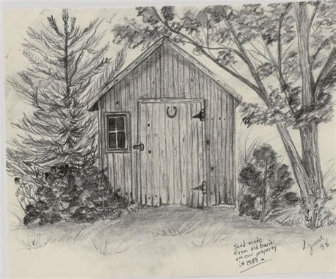 Lynne Howard An Old Drawing I Did Shed In My Backyard Pencil