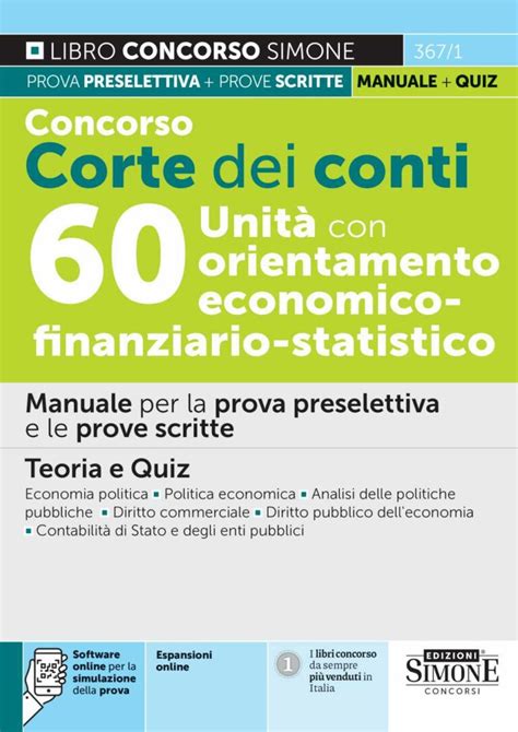 Manuale Concorso Corte Dei Conti 60 Laureati Edizioni Simone