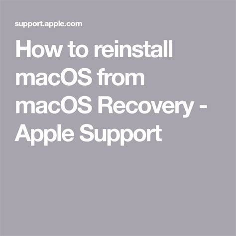 How To Reinstall MacOS Apple Support Supportive Apple