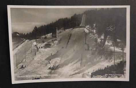 Mint Postcard Germany Winter Olympics Ski Station Snow Hill Rppc