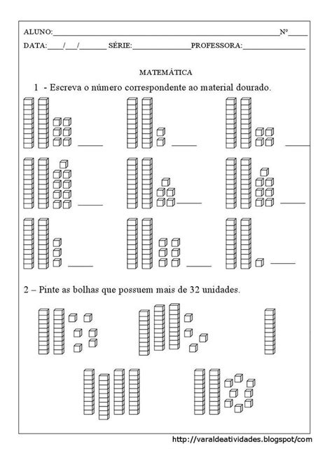 Atividades Material Dourado Para Imprimir Atividades Pedag Gicas