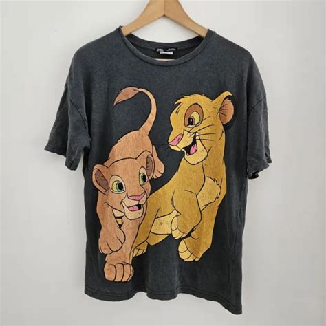 Zara X Disney Shirt Adult Small Black Lion King Simba Nala Short Sleeve Oversize £1539