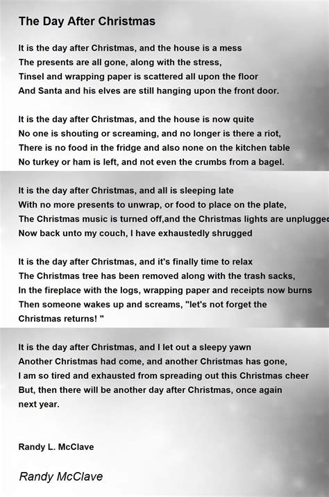 After Christmas Poem