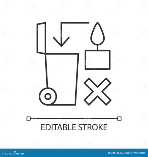 Never Throw Hot Wax In Trash Bin Linear Manual Label Icon Stock Vector Illustration Of Linear