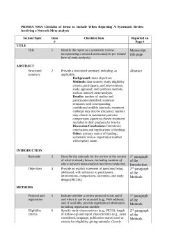 Prisma Nma Checklist Of Items To Include When Reporting A Systematic