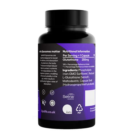 Liposomal Glutathione Capsules Lipolife A Nutrient Revolution