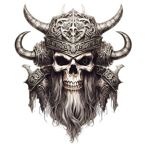 Skull Of A Viking Warrior With Axes And Shield Transparent Warrior