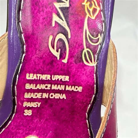 Brand New Womens Size 38 Leather Slip On Sandals Purple Colourful Wedges S